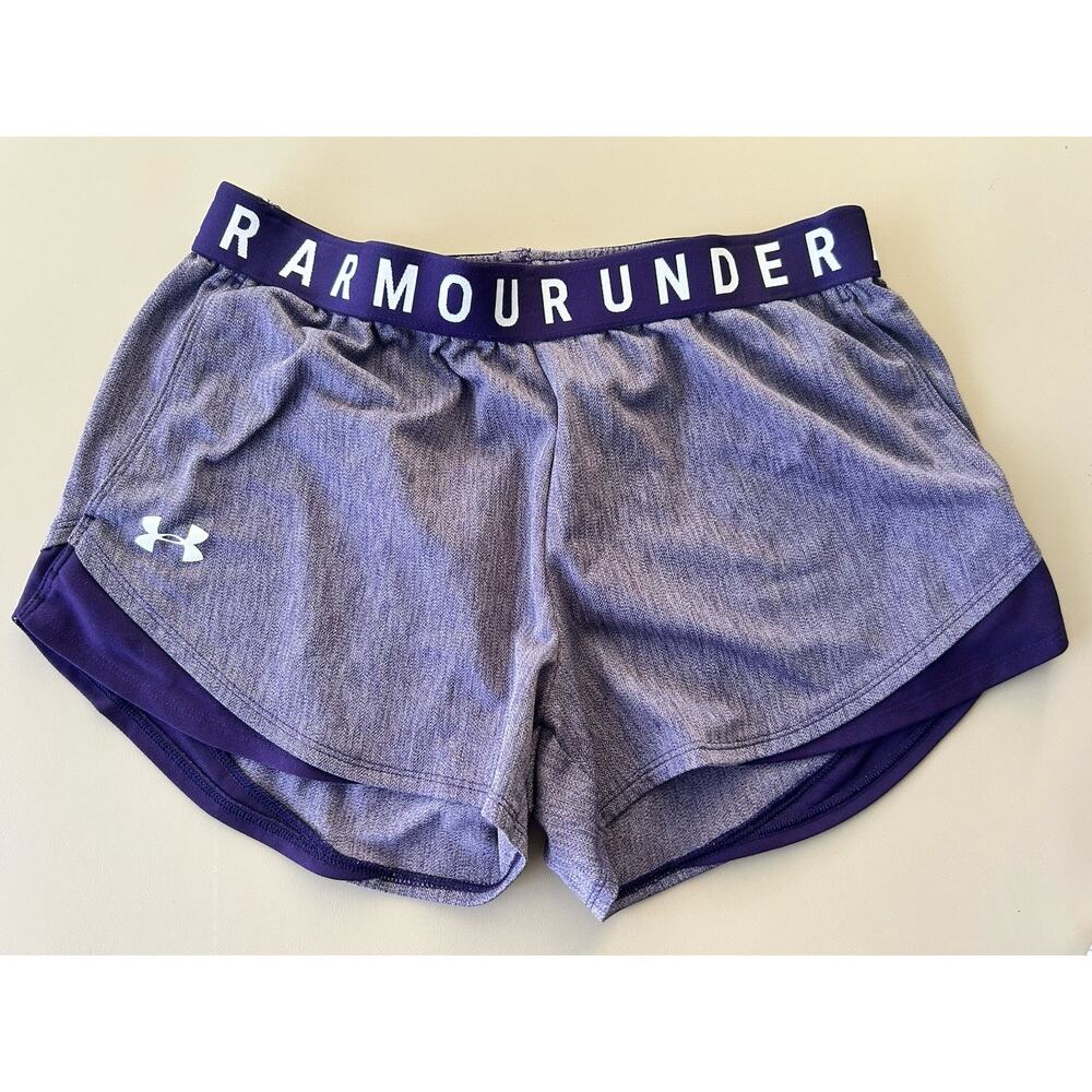 Women's Under Armour UA Play Up 3.0 Twist Shorts Loose Fit Heather Purple Size M
